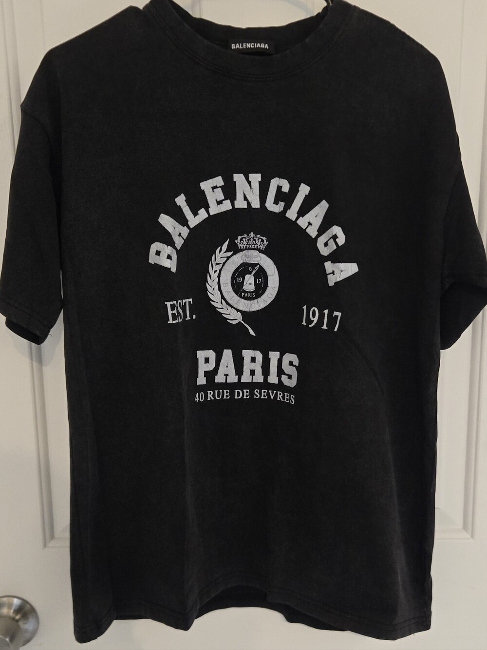 Balenciaga Men's Black Paris Logo T-Shirt